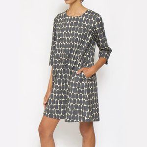 Thorid Shift 3/4 Sleeve Cotton Dress - LT. GREY